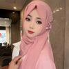 Gauze Head Wraps Long Islamic Headscarf Elegant Plain Hijab