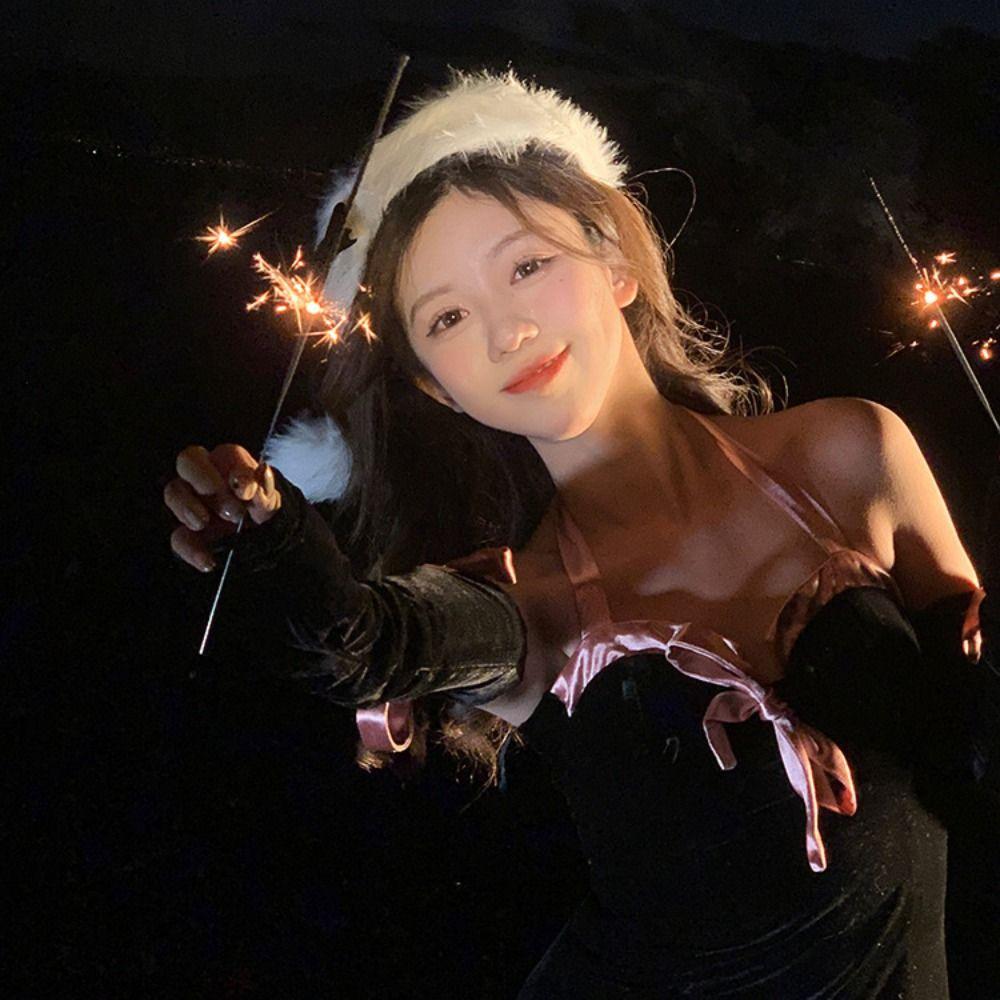 Santa Claus Christmas Hat Bowknot Red Plush Hat Leisure Santa Claus Hat  Christmas Gift