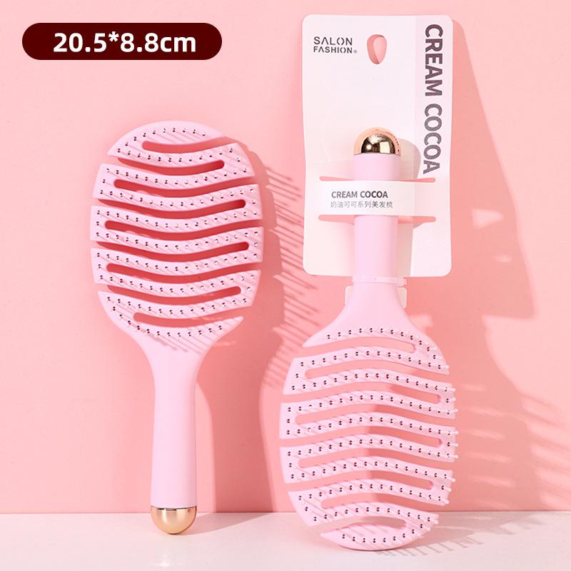 Pink series air cushion comb female self-use long hair airbag massage comb anti-static dry and wet dual-purpose hollow comb fluffy comb