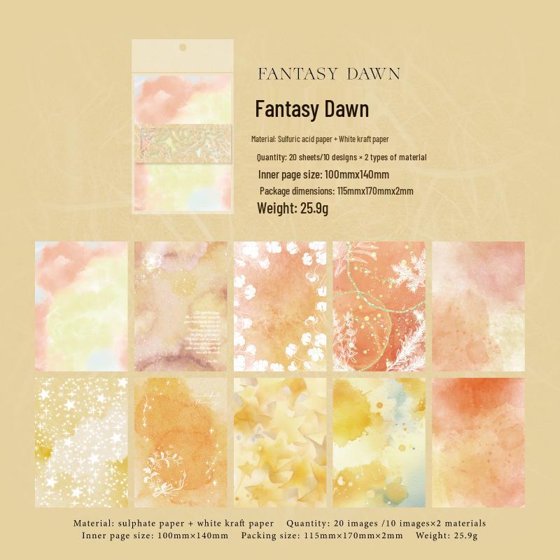 Sugar Poetry Gradient Series: 20 Sheets Dual Material Color Journal Paper