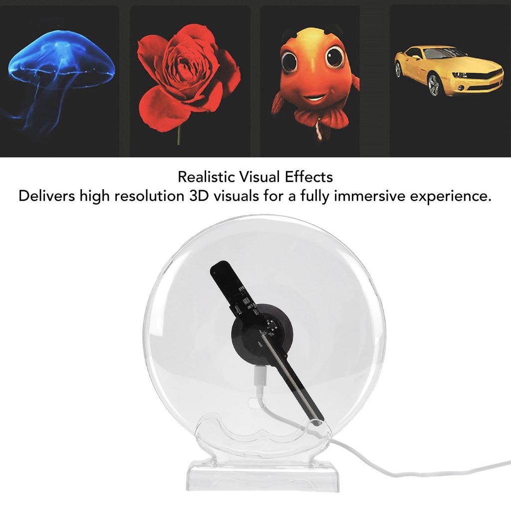 3D Hologram Fan Remote Control Advertising Display 3D Hologram Projector with 80 LED Bead Bluetooth Speaker for Commercial Store