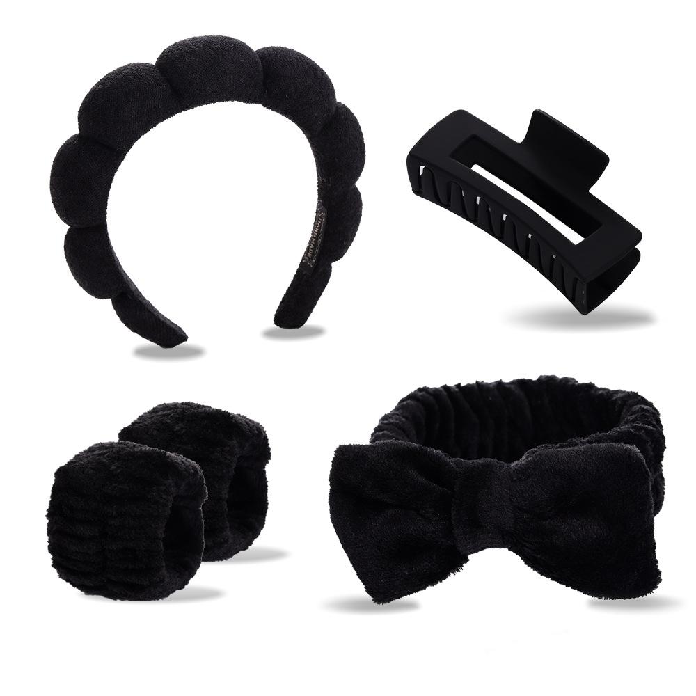 5PCS/Set Spa Headbands and Bracelets Including Hairpins Face Wash and Skincare Headbands Waterproof Makeup Headbands