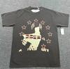 T-shirt Unisex con Stampa di Lettere in Schiuma Hip Hop Euro-Americano: Scollo Rotondo, Manica Corta, Design alla Moda