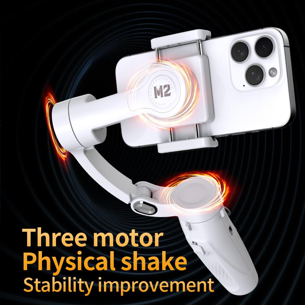 2025 New M2 360 Rotation Gimbal Selfie Stabilizer Selfie Stick Bluetooth Control Tracking Gimbal For Tiktok  Smartphone Live