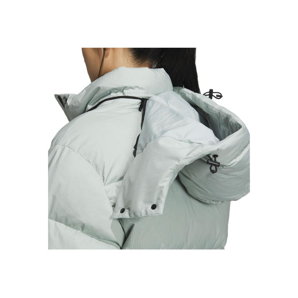 Adidas Climawarm Core Detachable Hood Puffer Jacket, Water-Resistant Women Outerwear Mint-Green IW0774