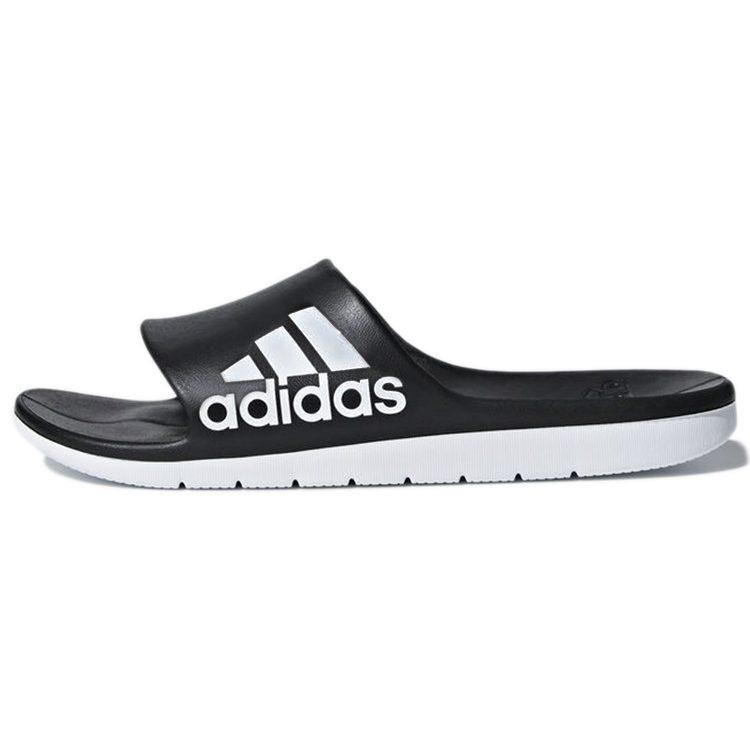 adidas Cloudfoam Suola in Gomma Comoda Antiscivolo Antiscivolo Ciabatte a Fascia Unisex Nero Bianco CM7928