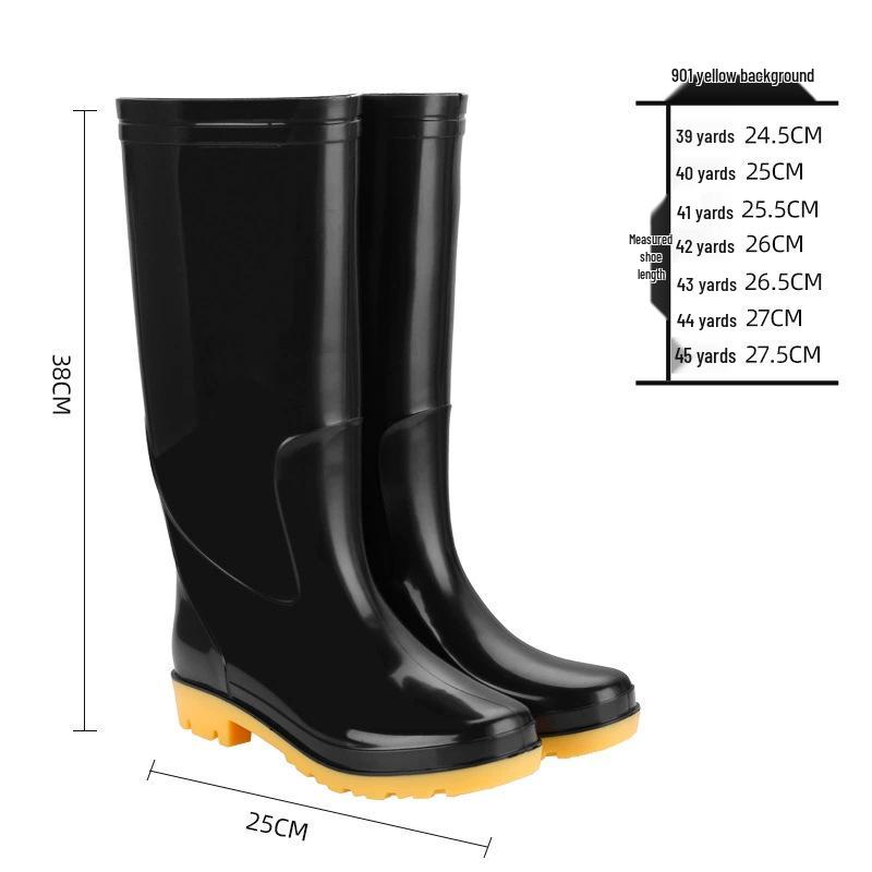 Men's Non-Slip Water-Resistant Work Boots: High-Top, Thick, Durable, Velvet-Lined for Construction and Kitchen Safety