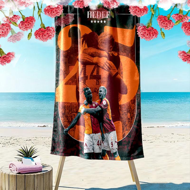 Galatasaray Unbroken Print Beach Towel, Large Soft Quick Dry Towel for Beach Camping Swimming