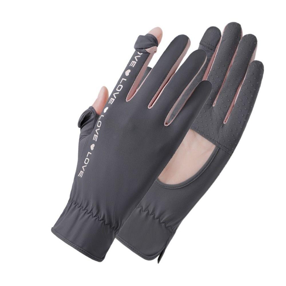 1 Paar Fingerlose Handschuhe UV-Schutz  Leichte Seiden-Handschuhe Fr  Damen & Herren, Sonnenschutz Beim Fahren, Radfahren & Outdoor