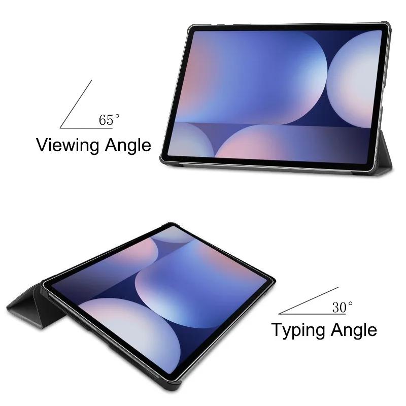 For Samsung Galaxy Tab S10+ 5G SM-X820 SM-X826B 12.4 Inch Magnetic Trifold Stand Cover for Samsung Galaxy Tab S10 Plus 12.4