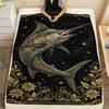 1PC Underwater World  Print FlAannel Blanket, High Quality Comfortable for All Seasons, Home Decor, Warmth and Comfort