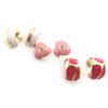 Les Trésors De Lily [J8668] - 3 Pairs of 'Scarlett' Half-creoles White Pink Red