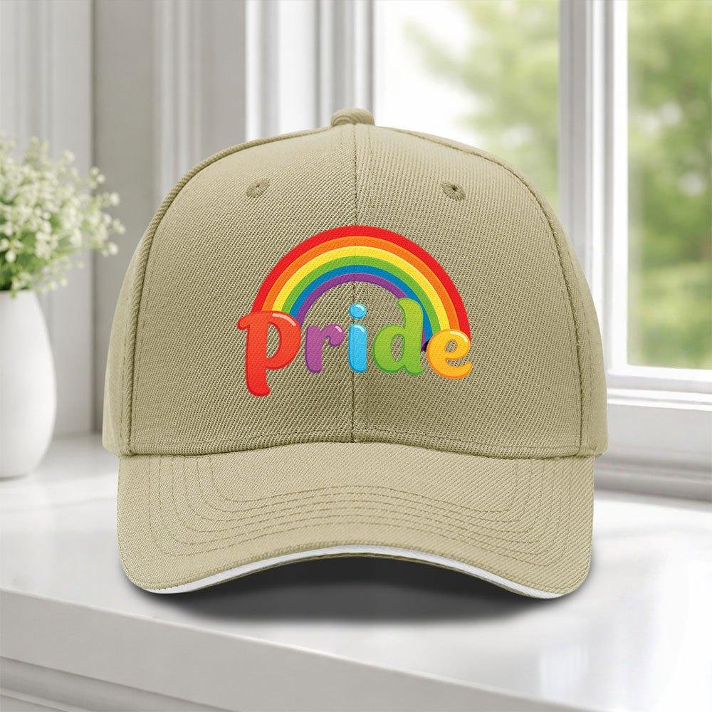 Rainbow Pride Adjustable Duckbill Baseball Cap Lightweight Unisex Hat for Festivals Weddings Golf Cycling Outdoor