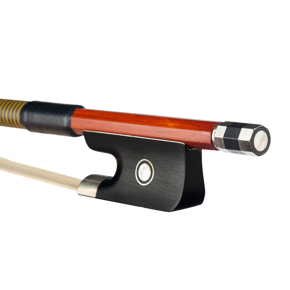 VB0908 029 Arcuș clasic din lemn de Brazil 4 4 pentru violă, greutate ușoară, echilibru adecvat, păr de arc din păr de cal mongol, broască din abanos