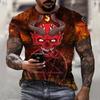 3D Printing T-Shirt Demon Weird Top Street Men's T-Shirt Skull O Neck Fashion Men's Top Short Sleeve Summer Men T-Shirt