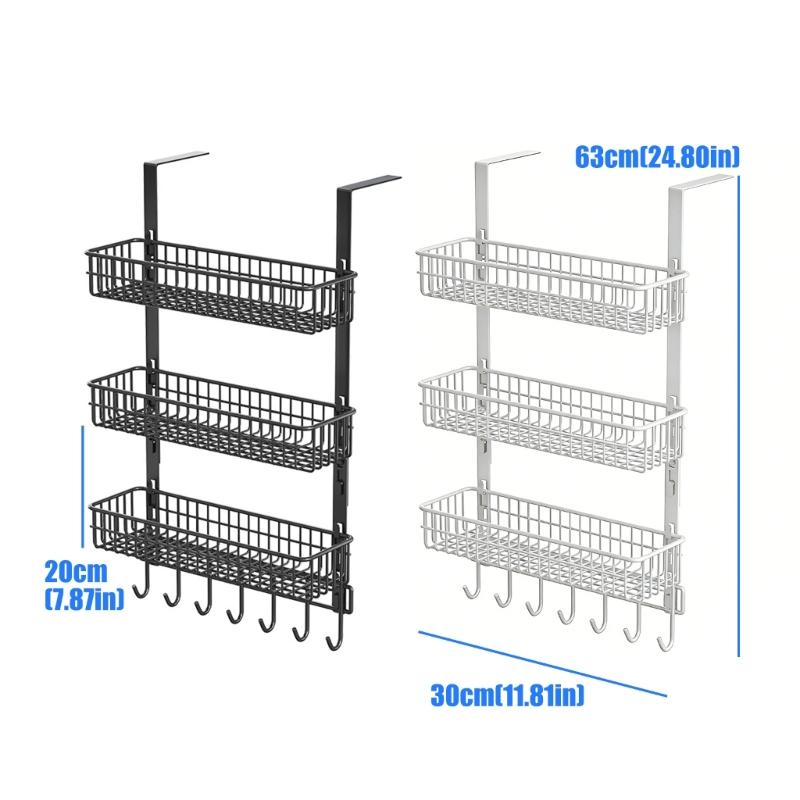 Wall Mount Or Over The Door 30cm Wide Kitchen Storage Shelf In Strong Metal Construction