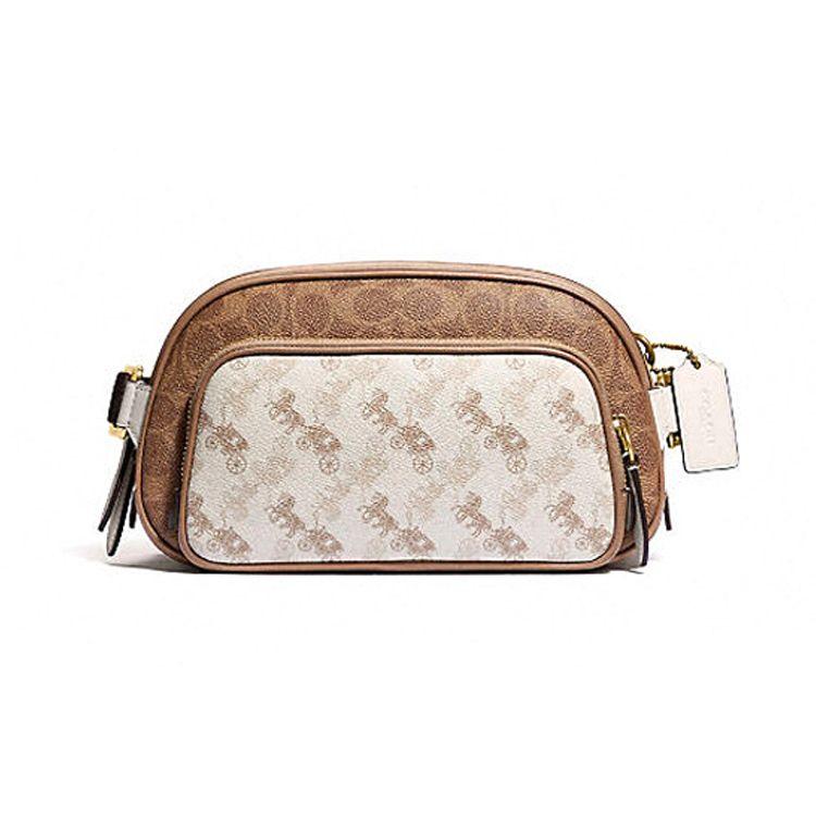 

Coach Hitch Belt Monogram Print Layered Canvas With Leather Crossbody Waist Bag Men bags Khaki White C1063-OLSMR Basic Set (Bag+Dust Bag)