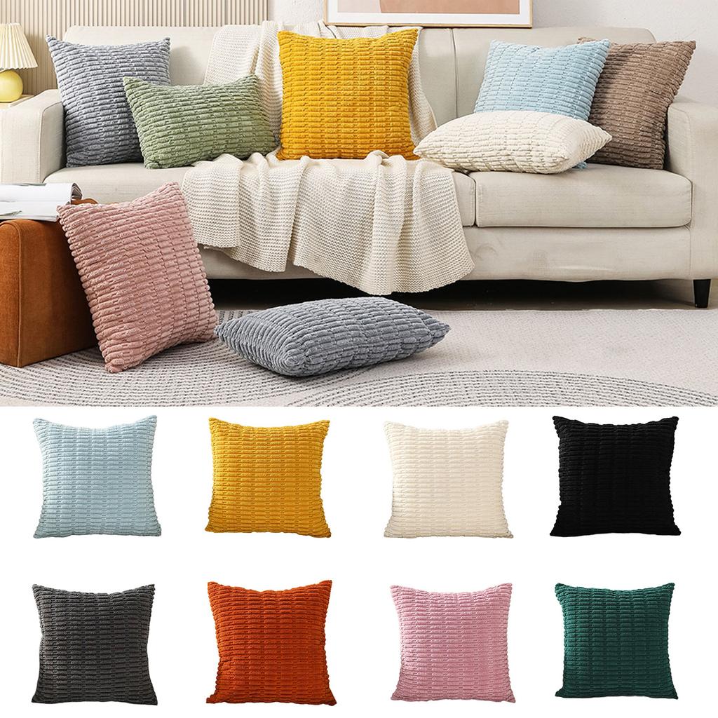 Durability Corduroy Cushion Cover with Invisible Zippered Close Enhances Any Decors Styles Standard Size 45x45cm