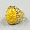 Retro 18K Gold Plated Stainless Steel Rings Luxury Big Stone Men Women Rings Wedding Couple Fashion