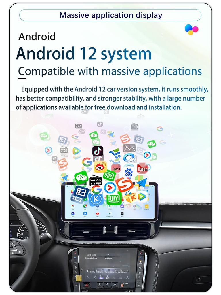Compatible with Infiniti QX50 18-24 Model: 12.3-inch Android Central Control Screen and DVD Navigation System.