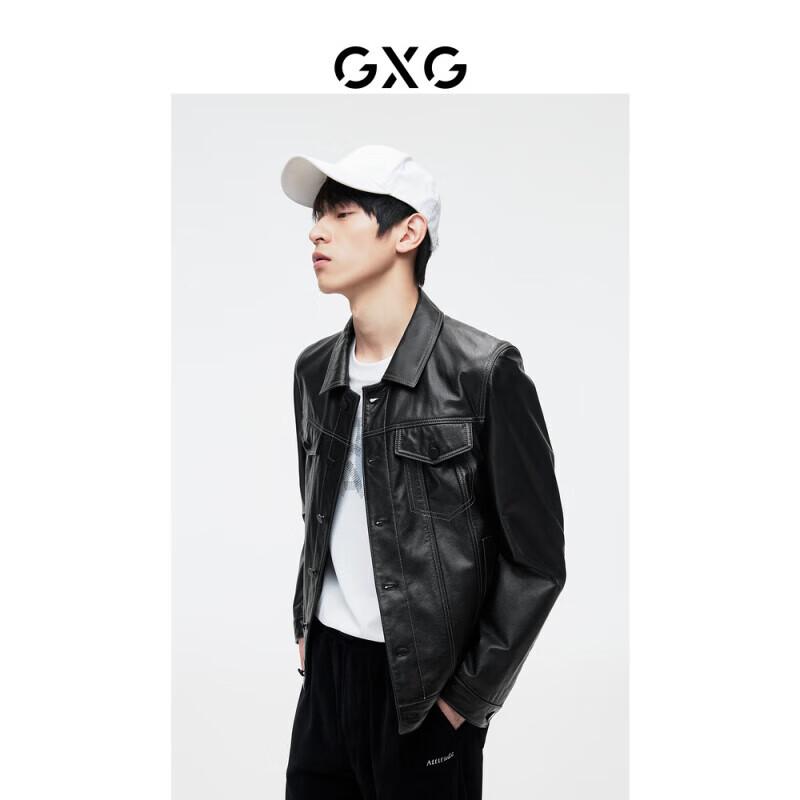 GXG Men's 2024 Fall Classic Lapel Short Leather Jacket