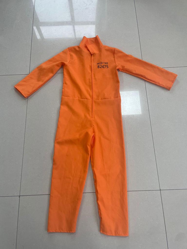 Unisex Halloween Cosplay Yellow Prisoner Costume for Adults and Kids