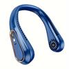 Portable Wearable Bladeless Neck Fan - 5 Wind Speeds, Digital Display, Rechargeable Lithium Battery, and ABS Material for Indoor and Outdoor Use
