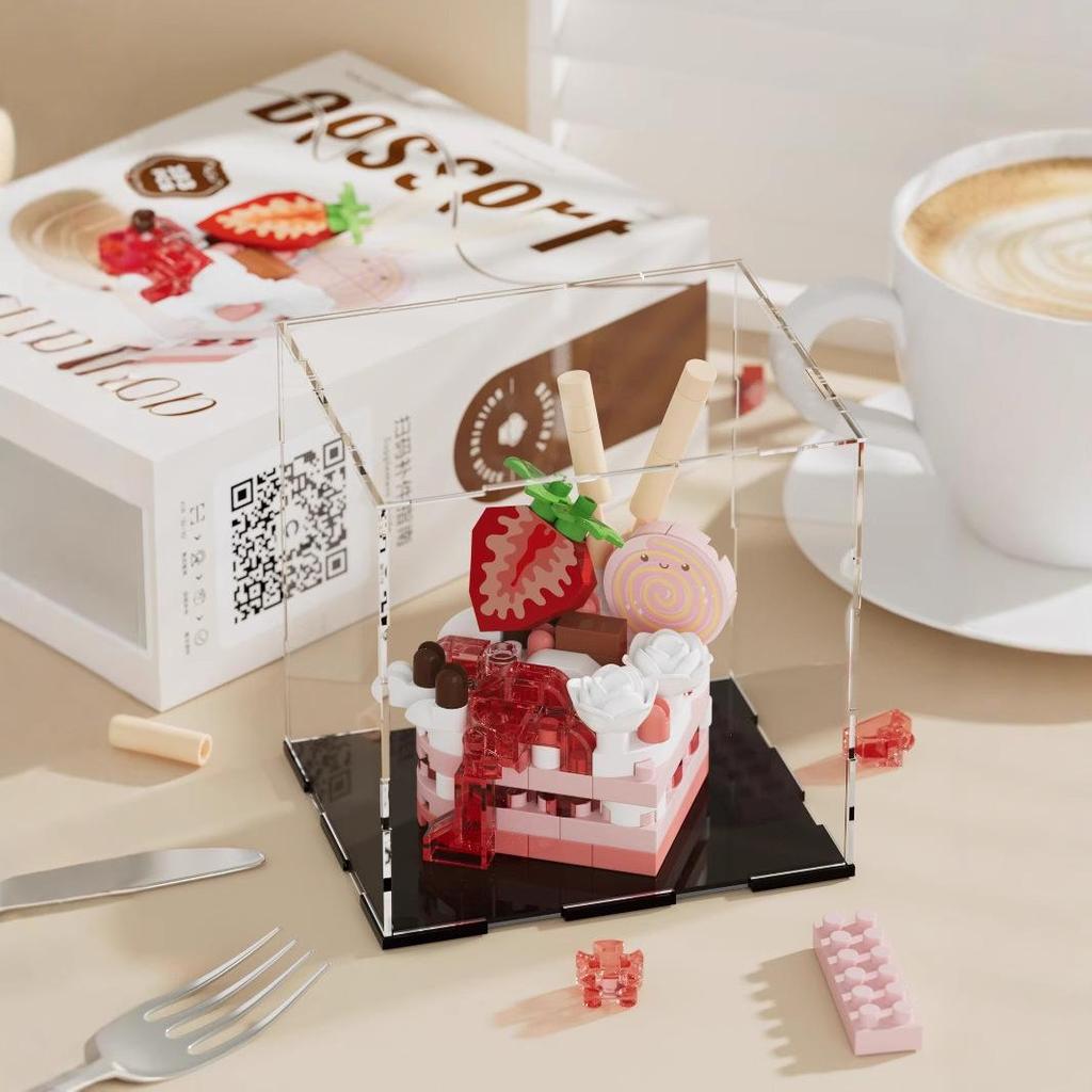 Handmade Strawberry Chocolate Lego Cake Building Toy - Children's Birthday Gift