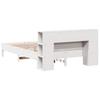 Vidaxl Bed With Shelf, Without Mattress, White, 160X200 Cm, Pine