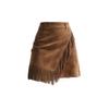 European Style Asymmetrical Fringed Suede Bodycon Mini Skirt - Retro Fashion 2025