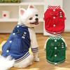 Autumn Winter Fleece Baseball Uniform for Pets: Teddy, Corgi, French Bulldog, Cat.