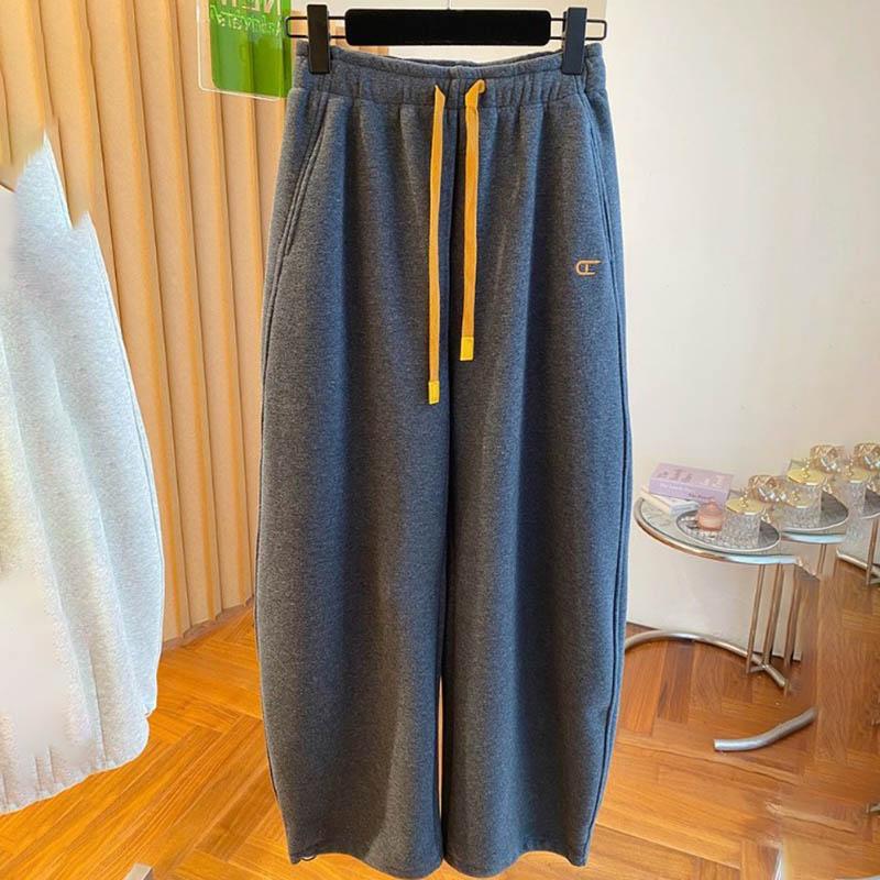 Pants for Women Plus Size Thickened Stretchy Elastic High Waist Long Trousers Solid Colour Fleece Casual Jogger Pants