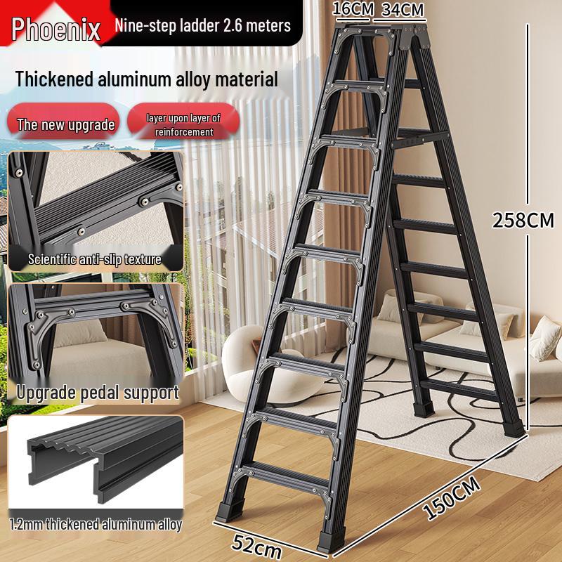Aluminum Multifunctional Telescopic Folding Ladder: Portable, A-Frame, Household & Engineering Use
