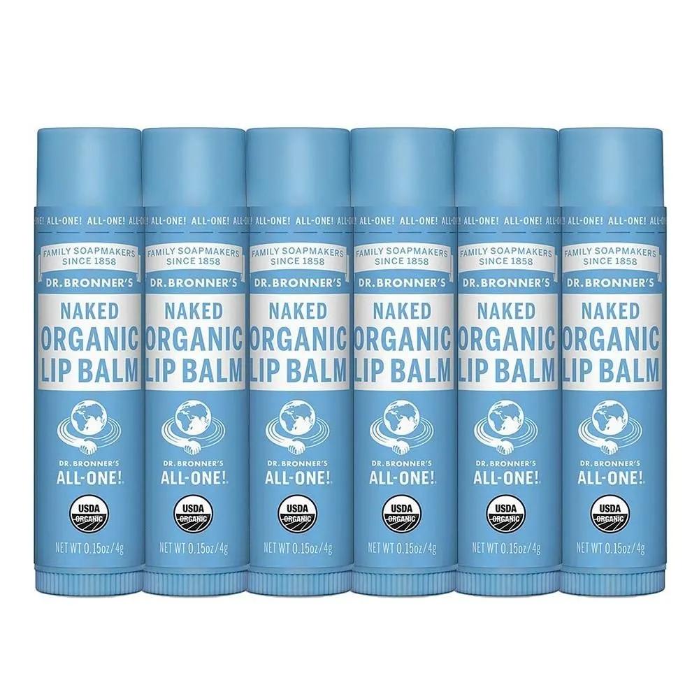 Dr. Bronner s Lip Balm 4g 6-Pack Naked Dr. Bronner s - Organic Lip Balm (Naked, 15 ounce, 6-Pack)