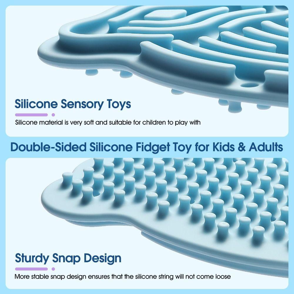12 Strings Sensory Activity Board Silicone Rainbow Sensory Toys New Fidget Toy  Kids Adults