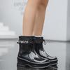 Korean Style Women's Height-Boosting Waterproof Rain Boots with Drawstring & Non-Slip Soles