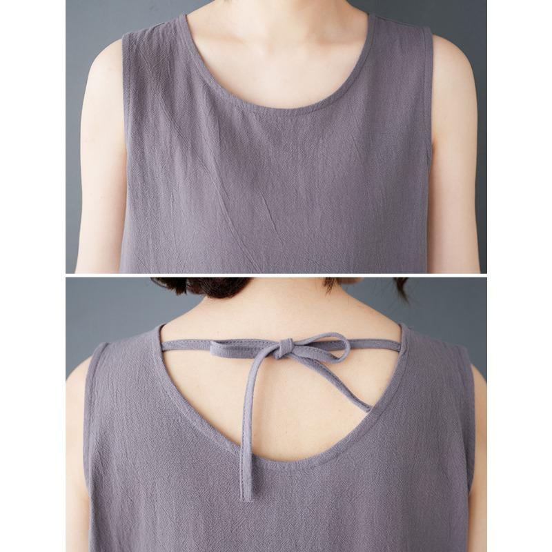 Dimanaf 2025 New Summer Women Plus Size Loose Vintage Dress Sleeveless Basic Sundress Casual Long Dress Maxi