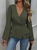 2025 European & American Autumn-Spring Women's French Lace Slimming Waist-Cinching Shirt