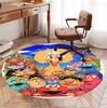 Sesame Street Pattern Round Rug, Indoor/Outdoor Mat, for Picnic, Gameroom, Bedroom, Office, Living Room, Home Decor Carpet, Birthday Gift