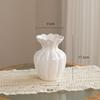 Creative Stripe Vases Decor, Ceramic, Home Bedroom Living Room Study, Flower Arrangement Table Decorations Cream Style Vase, 1Pc