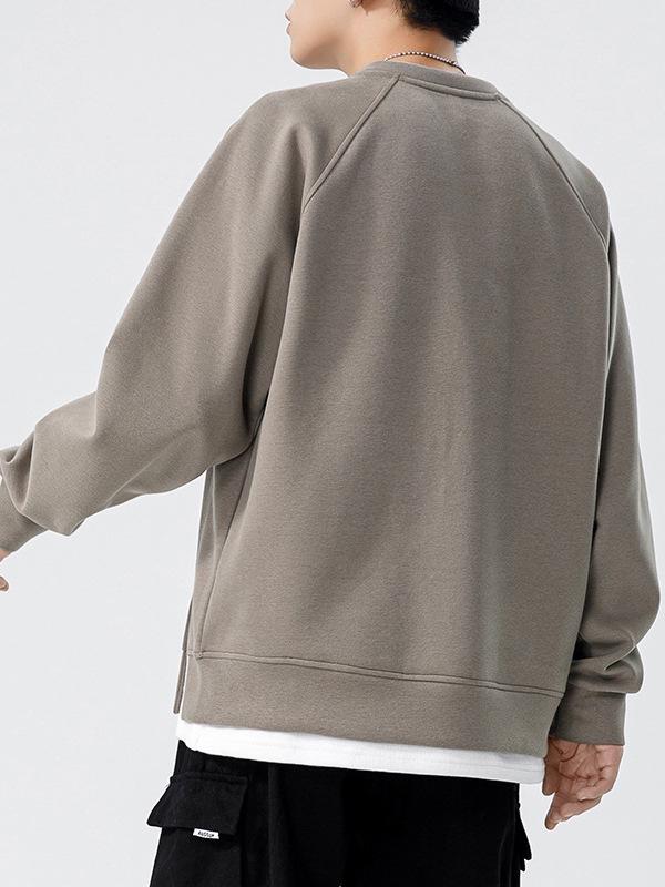 2025 Herbst/Winter Trendiger Schwerer Herren-Kapuzenpullover im Fake-Zweiteiler-Look - Lässig Locker Rundhals Langarm
