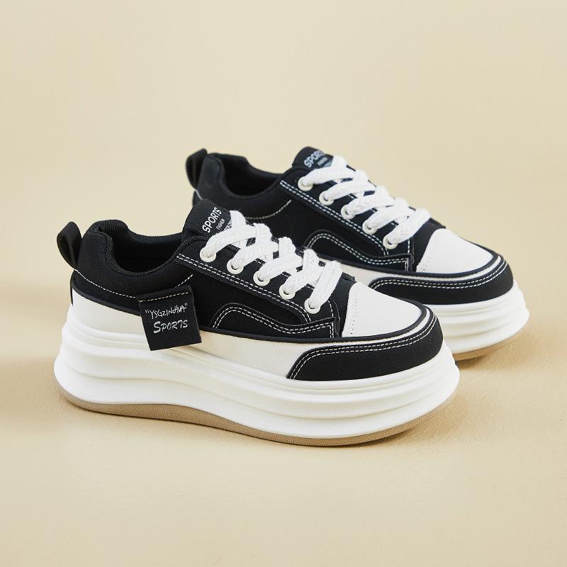 

Весенние маленькие белые туфли новая корейская версия ins студентки платформа увеличение роста спортивные кеды повседневная уличная съемка HB801 39 чёрный