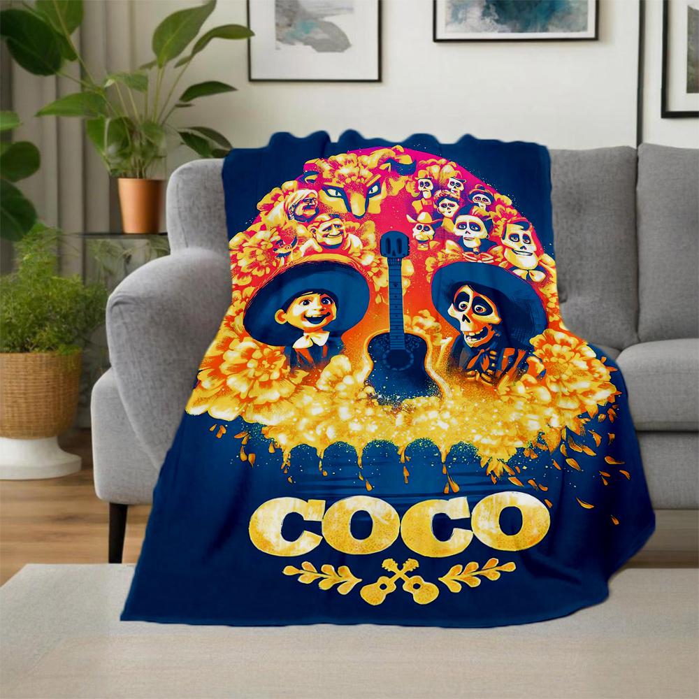 1pc, Coco Musician Héctor and Miguel's family Cartoon Blanket Soft and Cozy Outdoor Blankets for All Seasons, Living Room, Travel, Camping