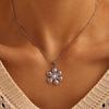 Qiong Yao Sunflower Pearl Pendant Necklace, Gold-Plated Stainless Steel for Women