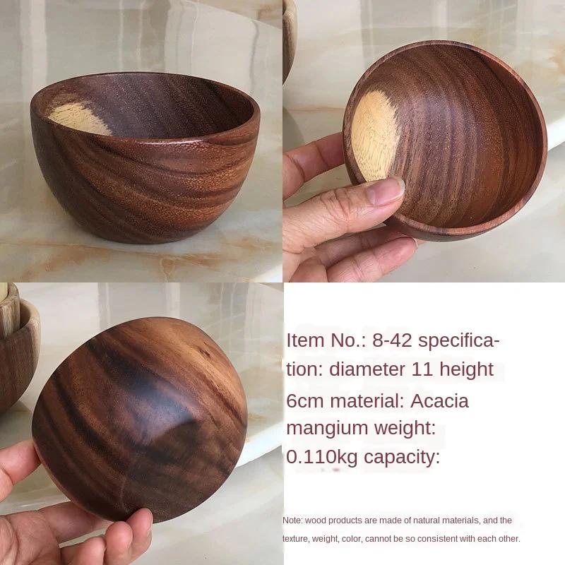 Salátová mísa z akáciového dřeva - Kruhový a kreativní design, Vyrobena z celého dřeva, Ideální pro servírování