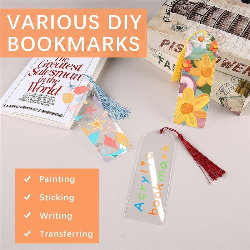 Good-Transparent Semicircle Bookmark Blank 6" X 2" Clear Acrylic Bookmarks Blanks 30 Pcs For DIY For Crafts Projects Markers