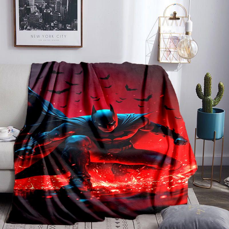 Bat In Colorful Artwork Throws Blanket Flannel Blankets Plush for Couch Bed Gifts for Men Women Travel picnic blanket Christmas fan gifts