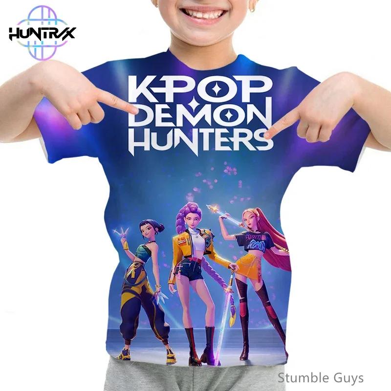 Kpop Démonvadászok Anime Ruházat Alkalmi Divat Gyerek Rövid Ujjú Nyári Fiúk Lányok Póló