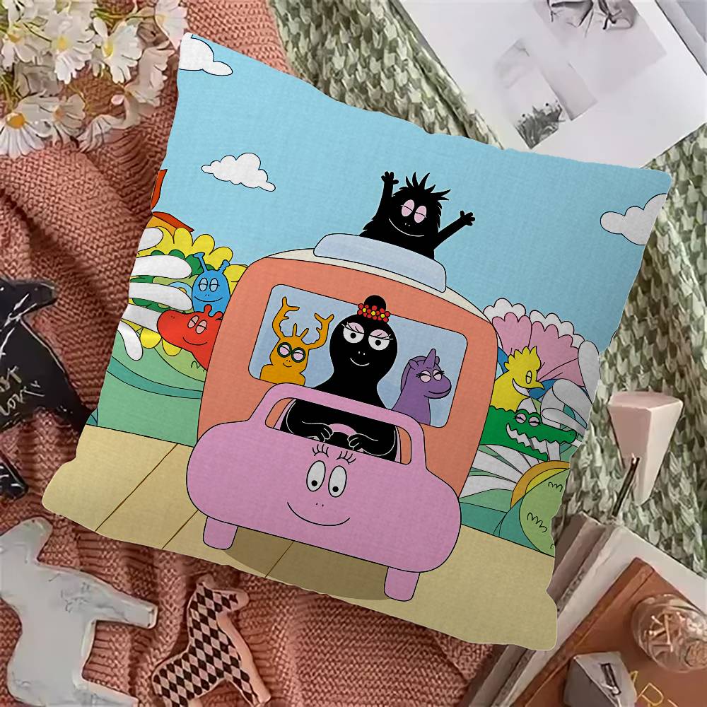 Cute Cartoon Les Barbapapa 45*45cm Cushion Cover Pillow Cover Decor Pillowcase Home Pillowcase for Couch Pillow