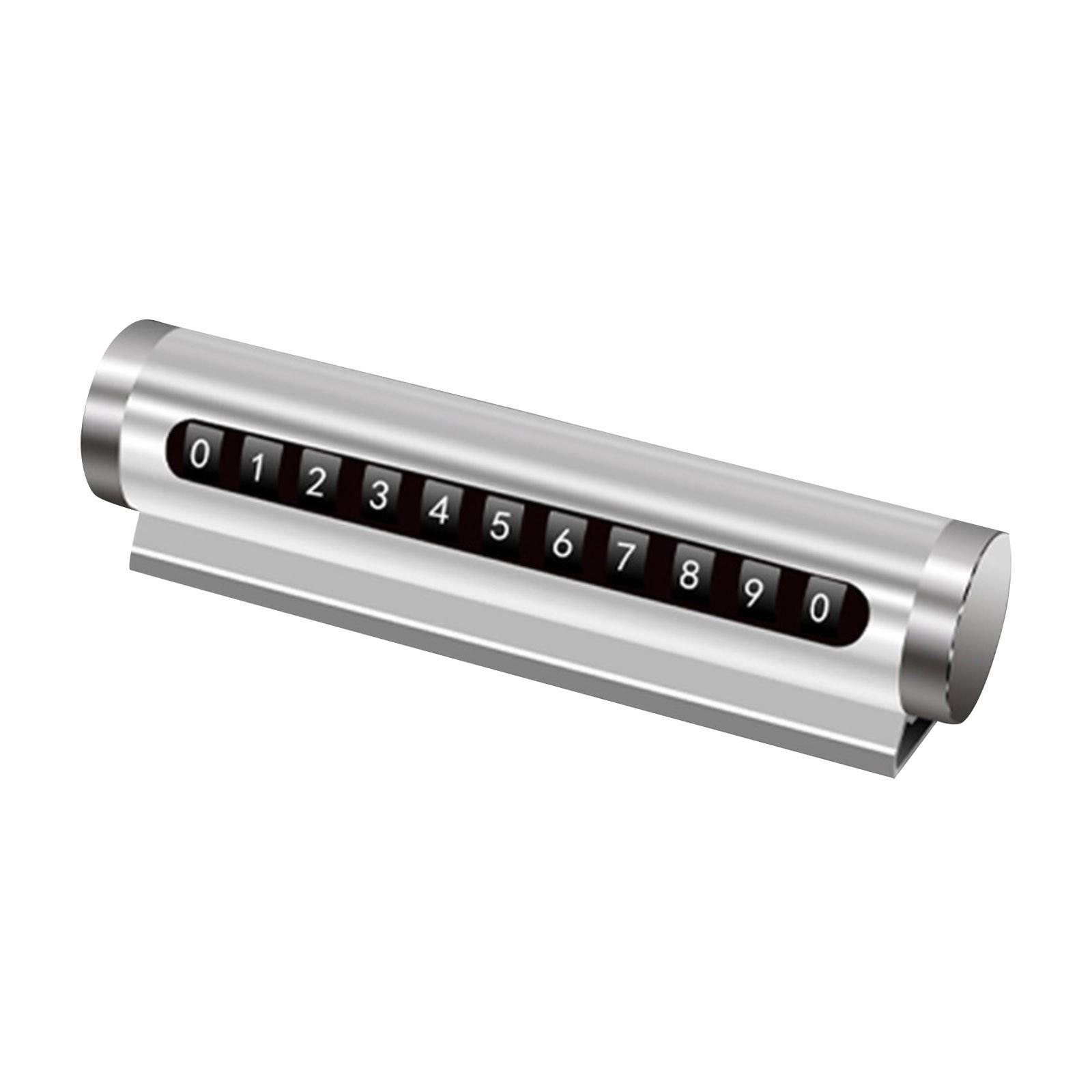 

Телефон для парковки автомобиля Движущийся номерной знак Движущийся металлический номерной знак автомобиля Скрытый креативный временный знак парковки One Size серебряный